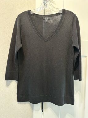 Apt. 9 Women's Black V-Neck Sweater PM